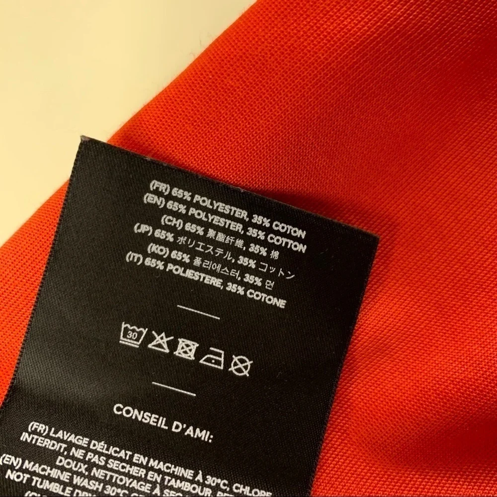 AMI Paris Taped Logo Track Pant Orange Men’s Size Small Straight leg